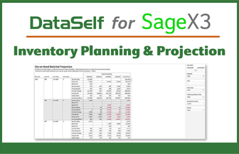 DataSelf for Sage X3 Inventory Planning and Projection dashboard